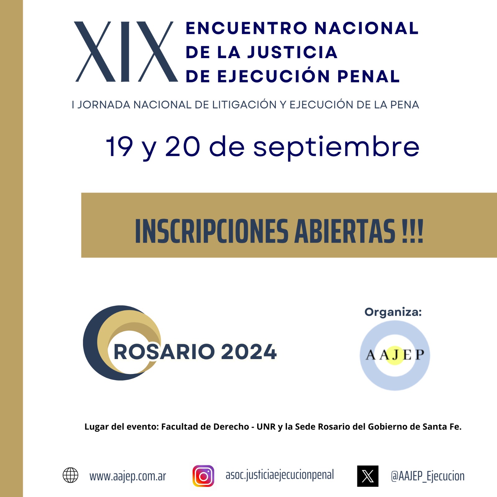 XIX Encuentro Nacional de LA Justicia de Ejecución Penal - 19/09/2024 - 20/09/2024